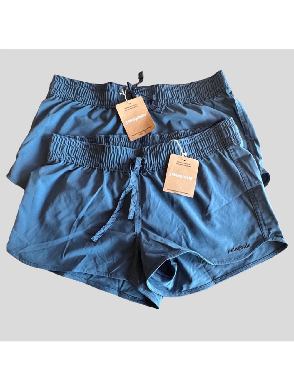 2 Pairs Patagonia Stretch Planing Micro Shorts 2” in Wavy Blue
